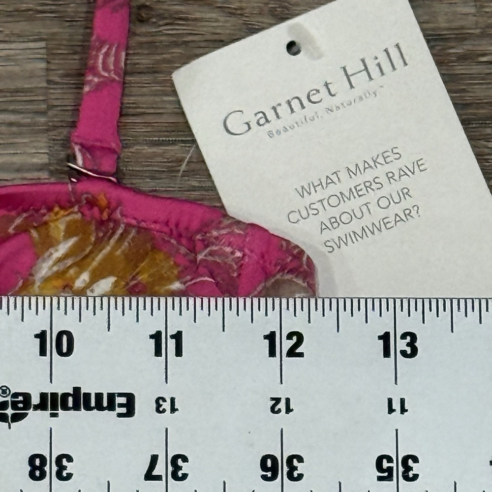 NWT Garnet Hill Bikini Pink Gold Floral Set Top Sz 2 / Bottom Sz 4 - Picture 3 of 9